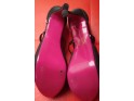 Outlet Black stiletto heels platform sandals with strap - 3