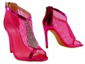 Růžové síťované boty na jehlovém podpatku pro ženy - 4