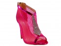 Růžové síťované boty na jehlovém podpatku pro ženy - 1