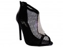 Moteriški juodi tinkliniai stiletto batai - 1