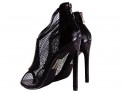 Moteriški juodi tinkliniai stiletto batai - 2