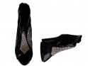 Women's black mesh stiletto boots - 4