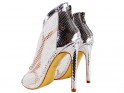 Moteriški sidabriniai tinkliniai stiletto batai - 2