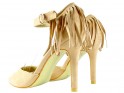 Beige stilettos with tassels and ankle strap - 2