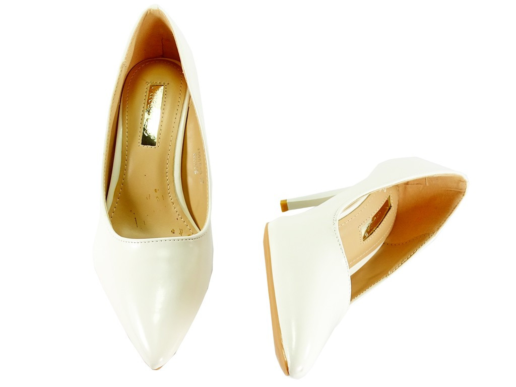 Fehér pumps női esküvői cipő - 3
