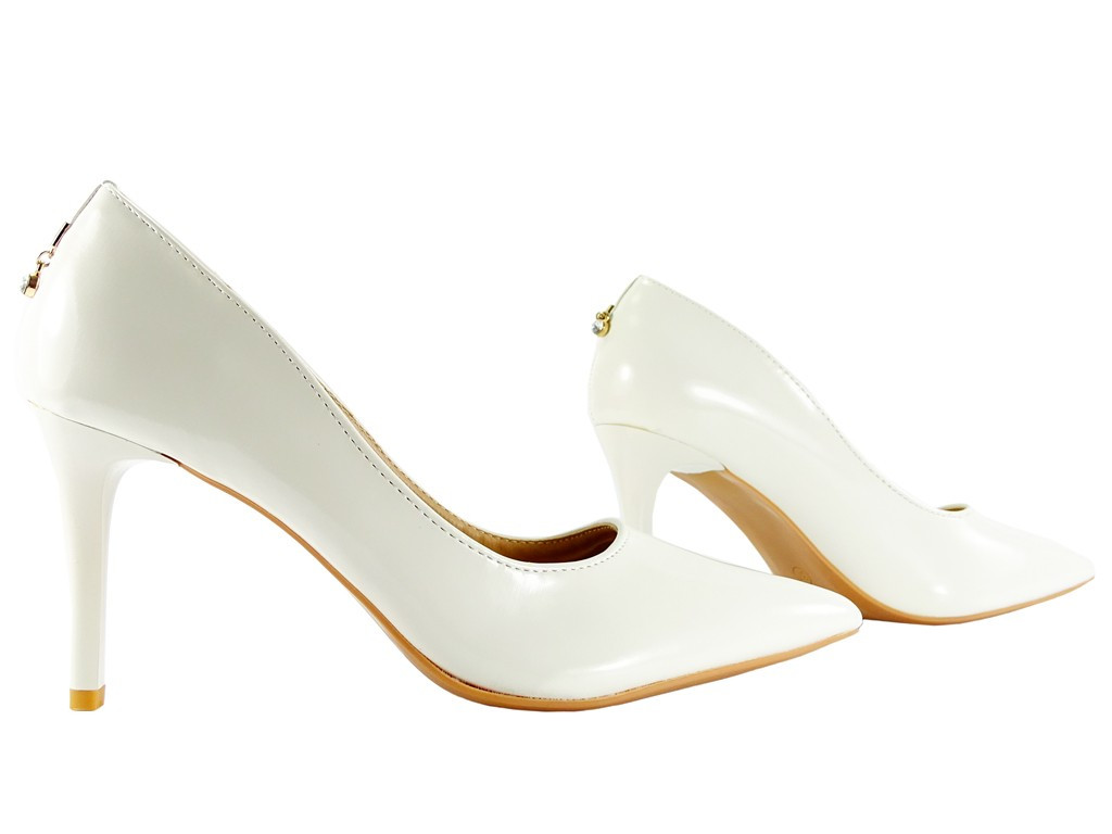 Weiße Pumps Frauen Hochzeit Schuhe - 4