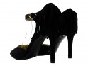 Černé jehlové boty s třásněmi a kotníkovým páskem - 2