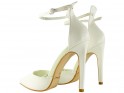 Pantofi stiletto de damă albi cu curea la gleznă din piele ecologică - 2