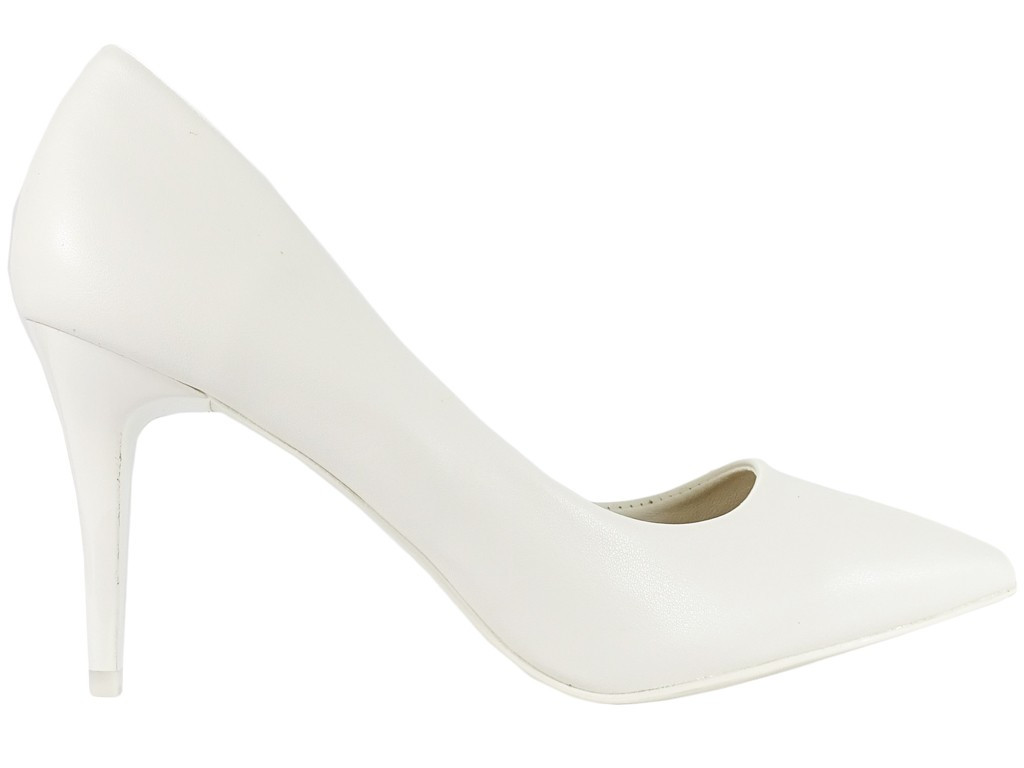 White mat bridal stilettos eko leather - 1