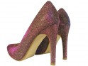 Braune schillernde bunte High Heels Schuhe - 2