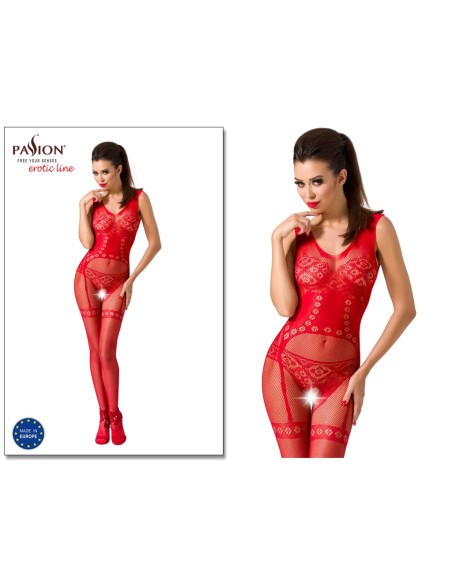 Bodystocking piros nyitott lábszárral - 2