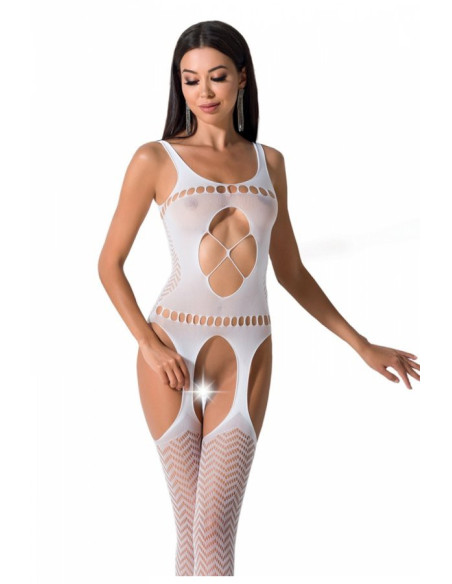 Biely bodystocking s otvorom Passion - 1