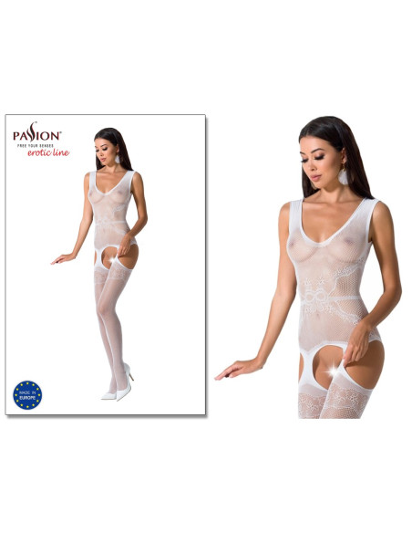 Erotikus fehérnemű fehér bodystocking - 2