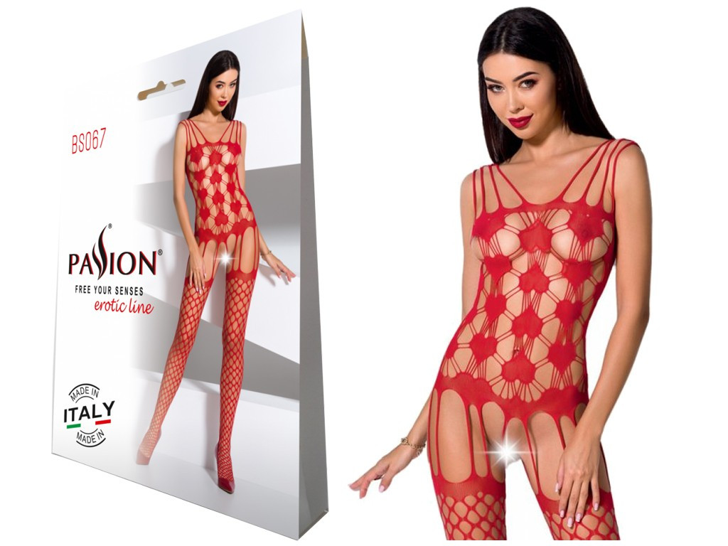 Red bodystocking roșu Passion erotica - 2
