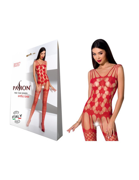 Bodystocking rouge Passion erotica - 2