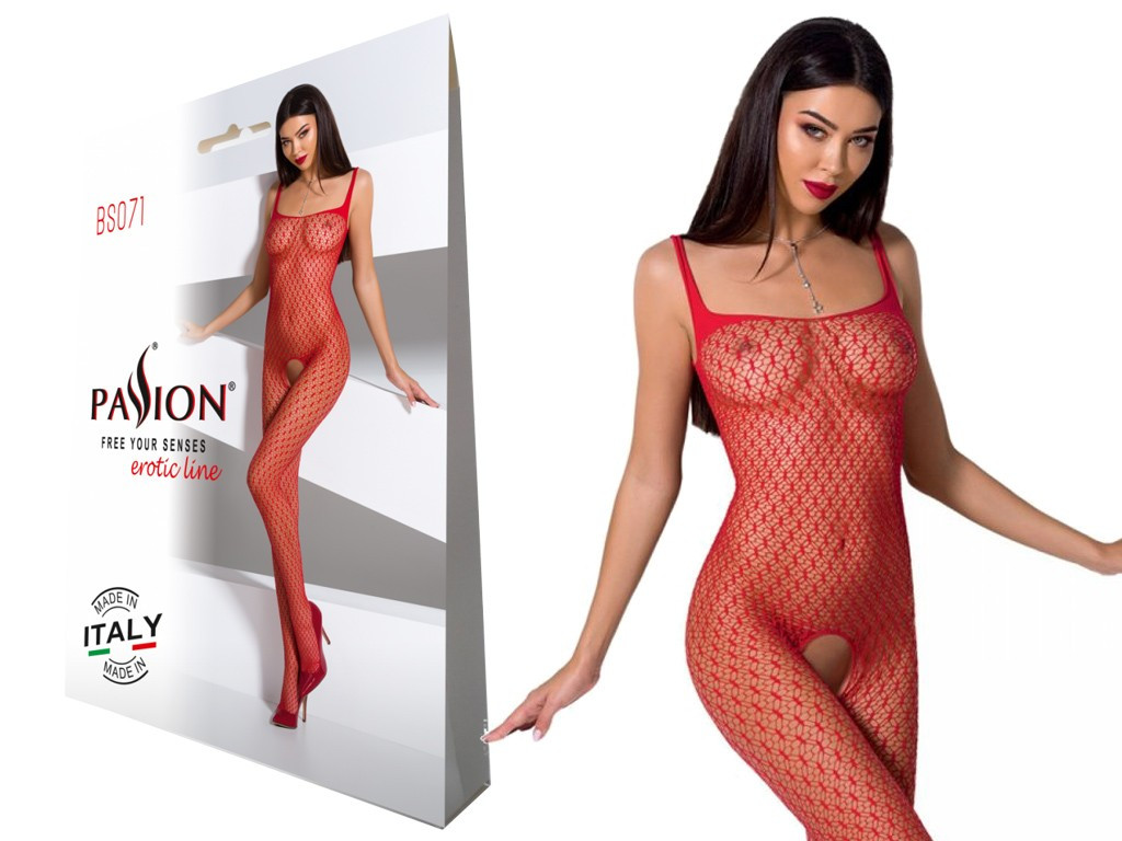 Červené zmyselné dámske bodystocking - 2