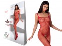 Červené smyslné dámské bodystocking - 2