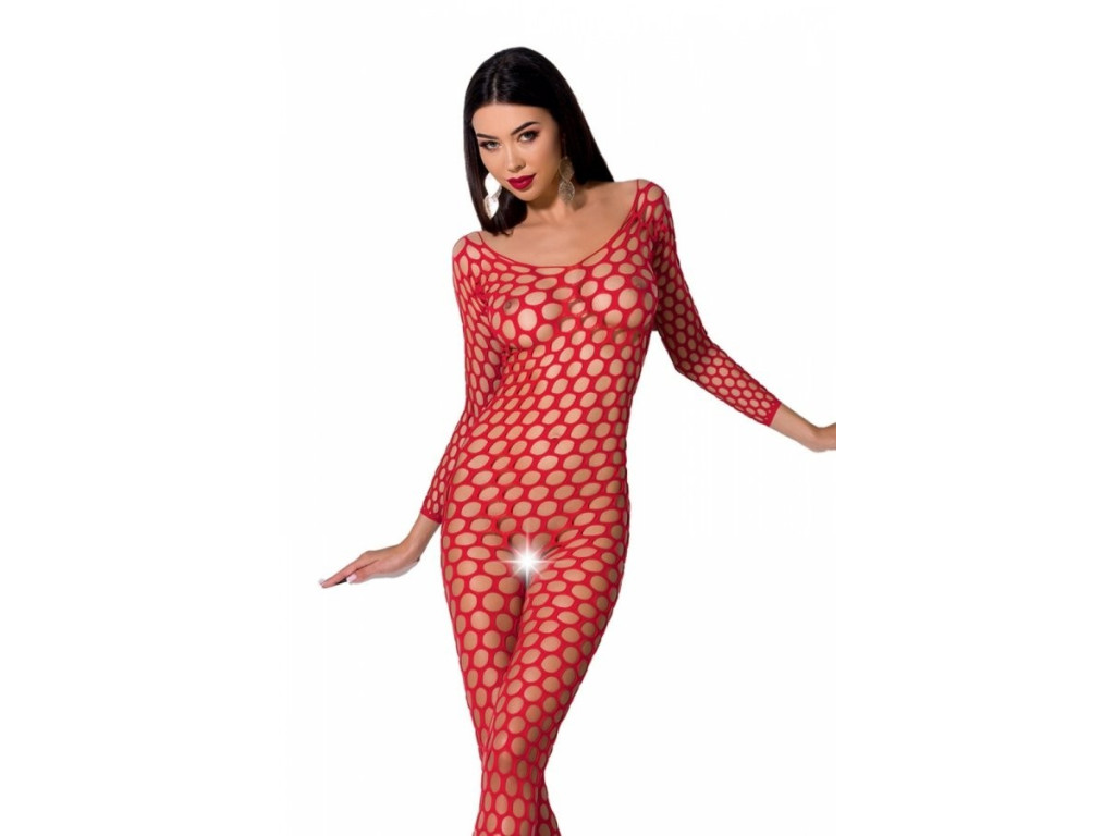 Piros bodystocking nyitott lábszárú ujj - 1