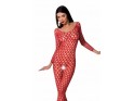 Red bodystocking open crotch sleeve - 1
