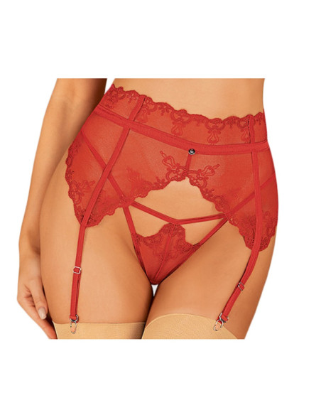 Roter Spitzenstrumpfgürtel Obsessive - 1