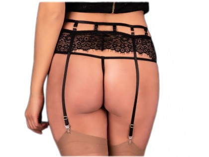 Black garter belt lingerie - 2