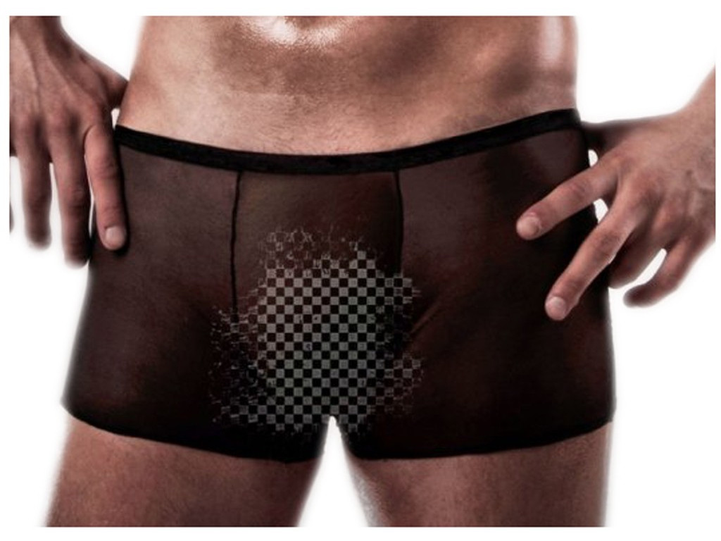 Black men's see-through boxers - 1