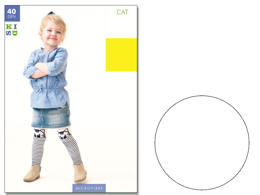 Rajstopy dla dzieci kot na kolanie - 3