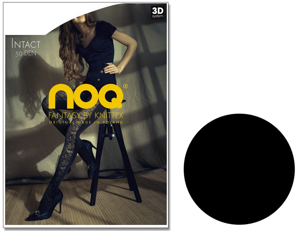 Opaque tights with flower pattern 50den - 1