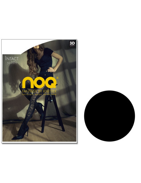 Opaque tights with flower pattern 50den - 5