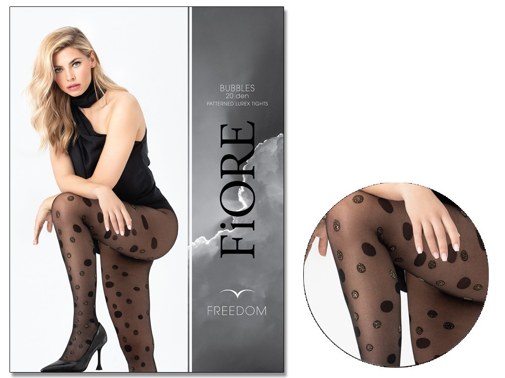 Black polka dot tights BUBBLES - 3