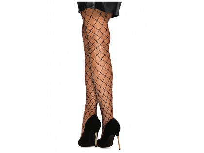 Black cabaret stockings large mesh Obsessive - 2