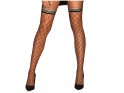 Black cabaret stockings large mesh Obsessive - 1