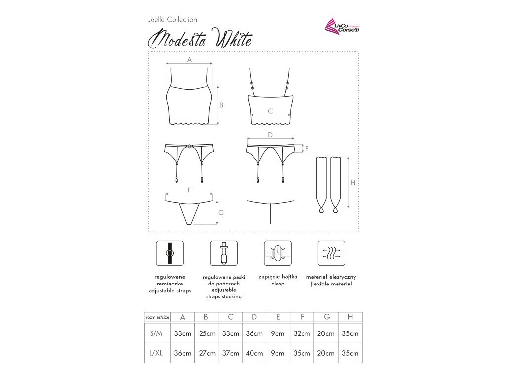 White lace lingerie set of 4 pieces - 4