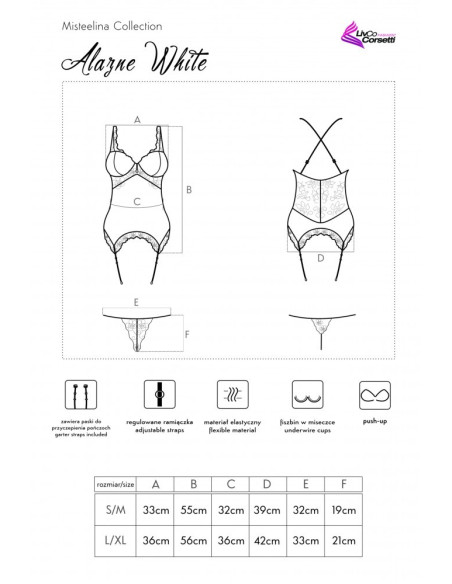 Ensemble corset blanc avec dentelle - 4