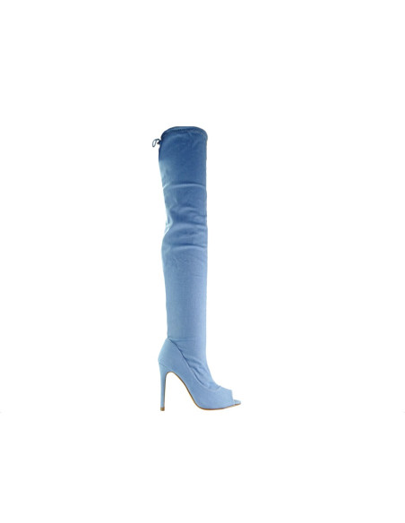 Kék farmer over-the-knee csizma - 1