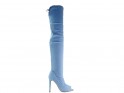 Blaue Overknee-Stiefel aus Denim - 1