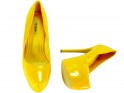 Žlté topánky s platformou na podpätkoch s lakom - 4