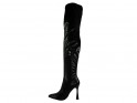 Black matte long over-the-knee boots - 3