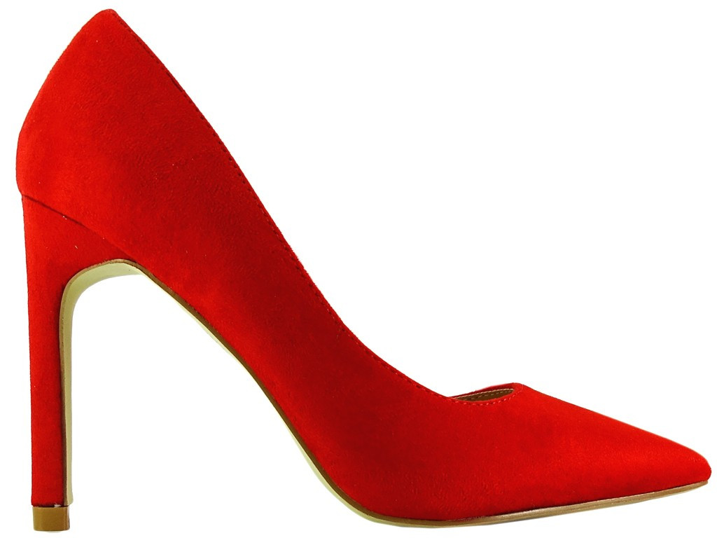 Red suede cutout stilettos - 1