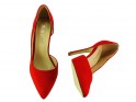 Red suede cutout stilettos - 4