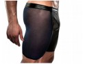 Black men's fitted boxer shorts - 1