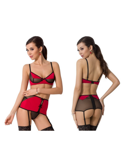 Black and red lingerie 3 piece set - 3