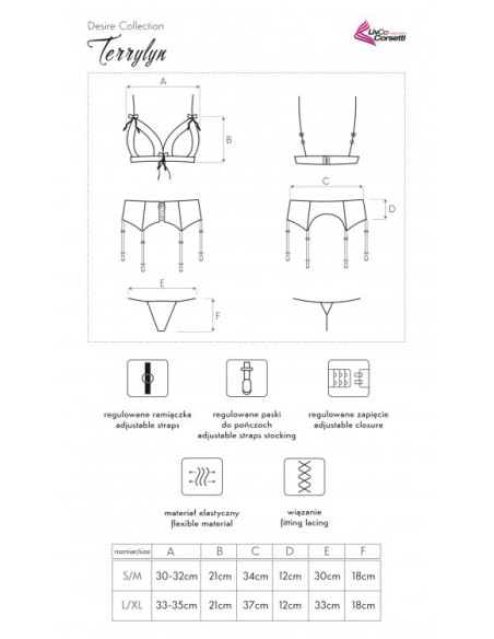 Set de lenjerie de 3 piese negru cu dantelă - 3