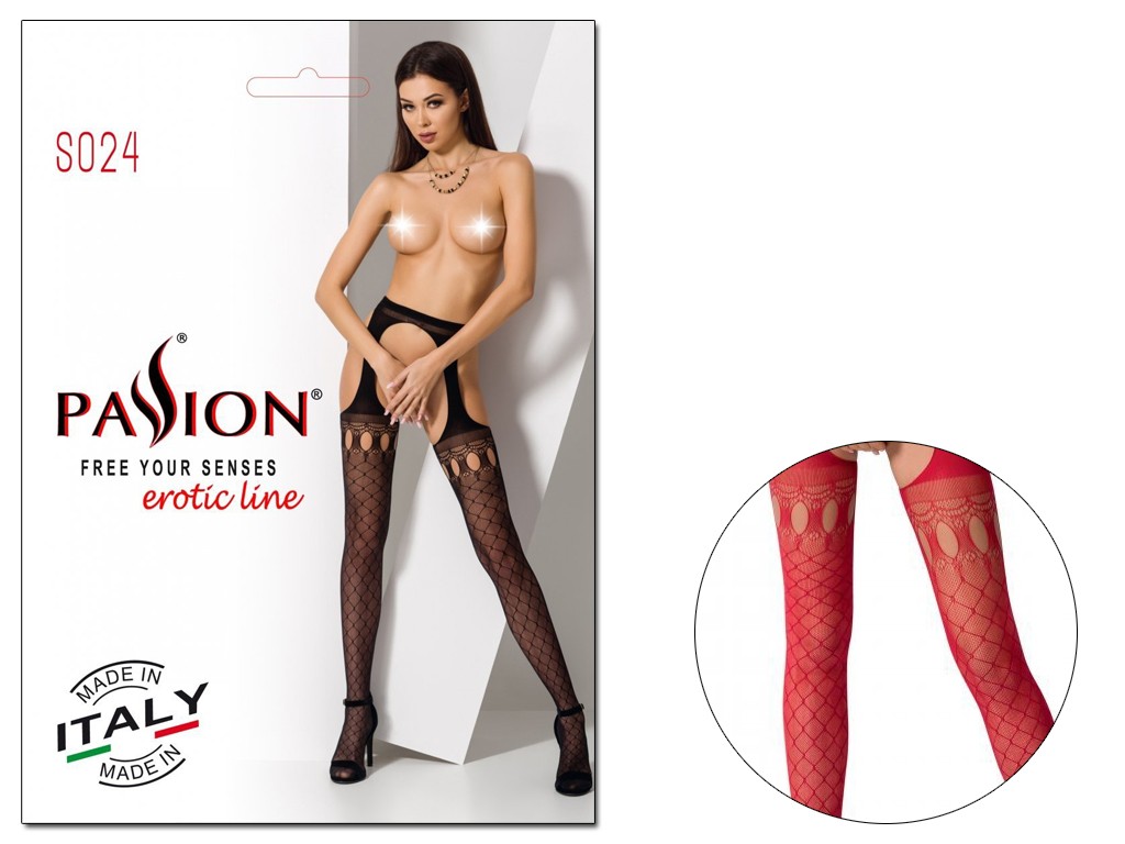 Stocking red stockings with belt - 3