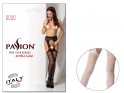 Erotic tights with hole stockings with belt white - 3