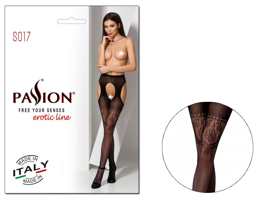 Black stockings with hole panty waistband - 3