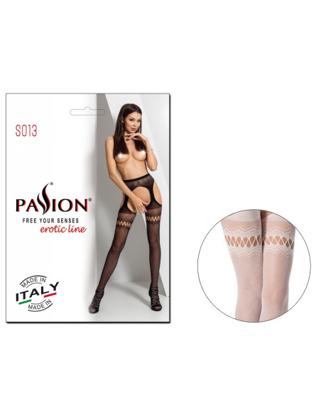 Ciorapi albi cu centură erotică - 3