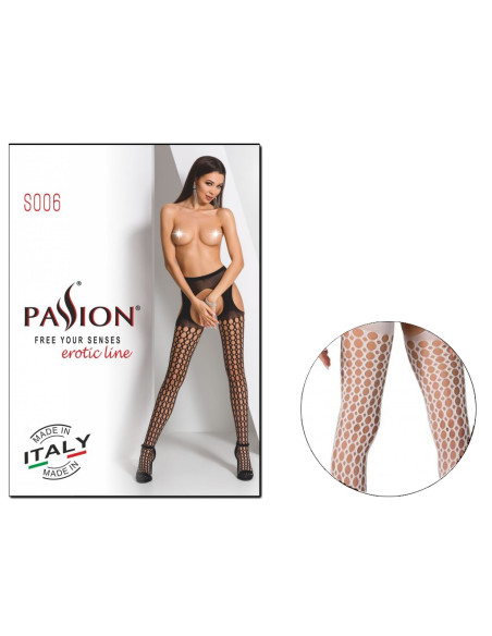 Білі колготки з дірками для підв'язок в стилі кабаре - 3