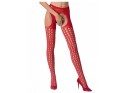 Red cabaret garter hole tights - 2