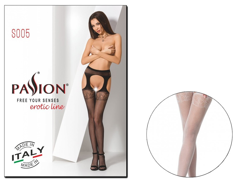 White tights with garter belt - 3